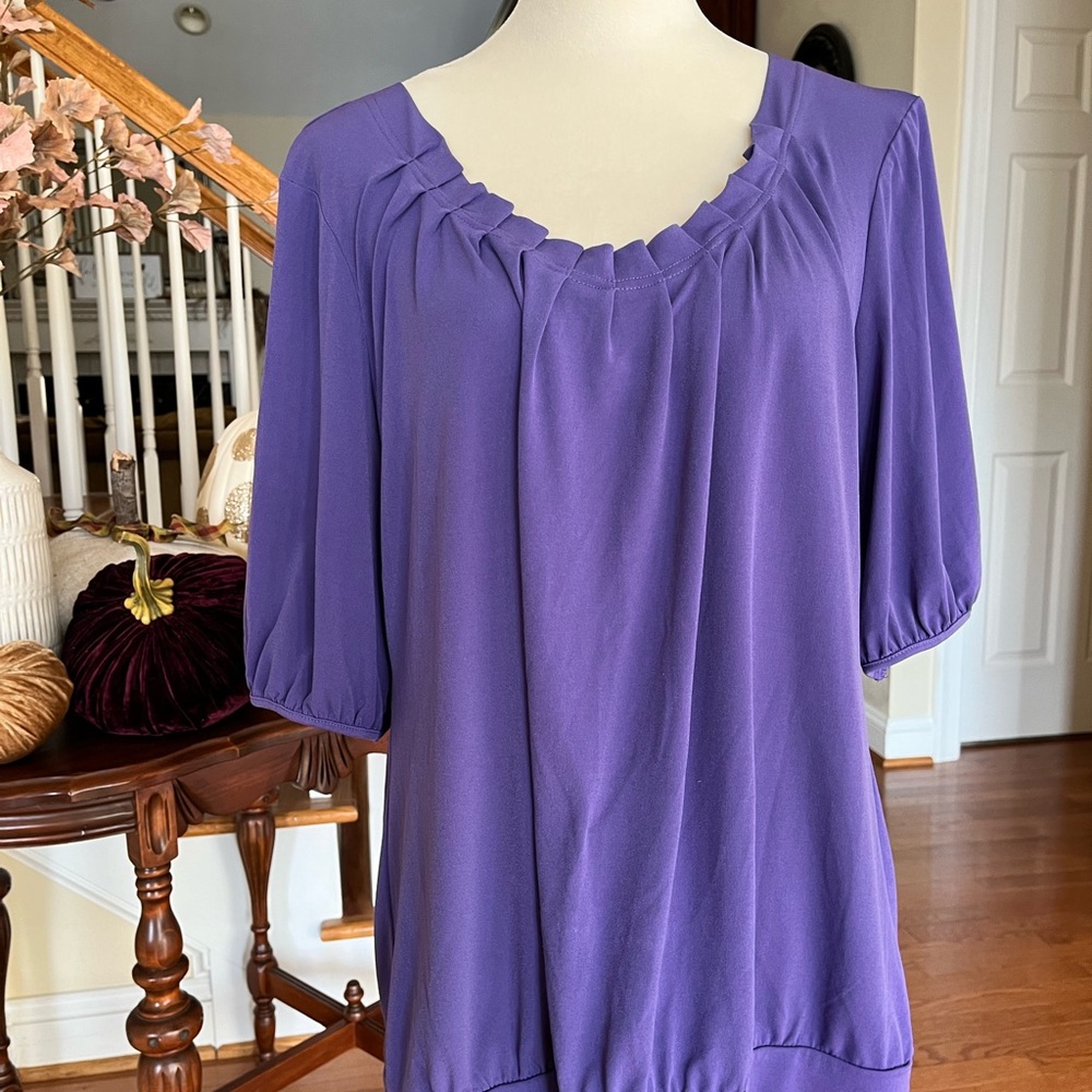 Style & Co purple elbow length sleeve top